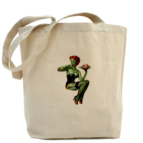 Zombie Pin-up Girl Double Sided Tote Bag. Our beautiful zombie girl,