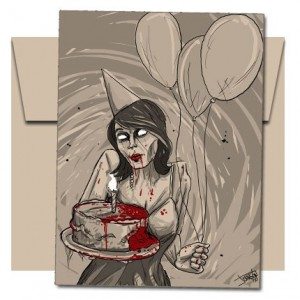Birthday Card – Zombie Cupcake