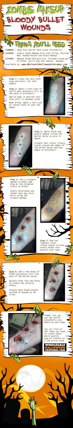 zombie-makeup-bloody-bullet-wounds